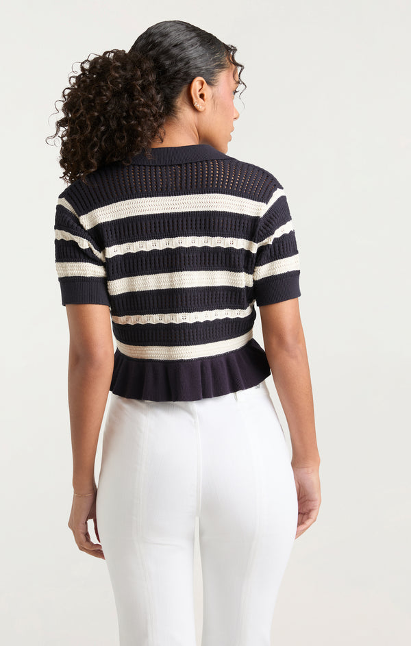 Sept Cinq Elvire Knit Polo Pullover Sweater Knits