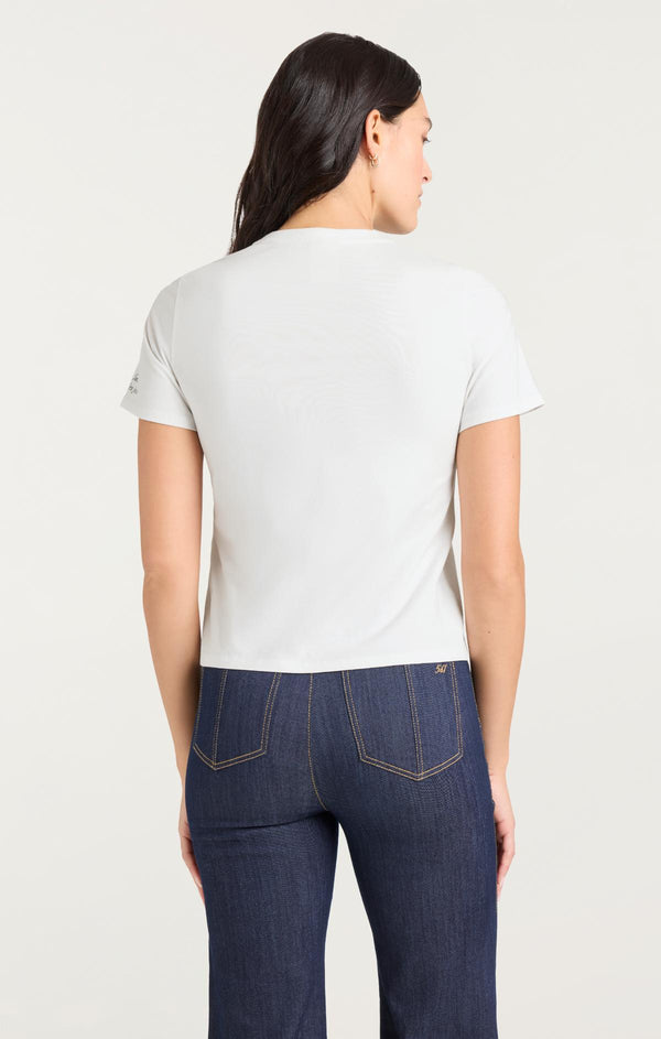 Sept Cinq Embellished Amour Tee Knit Top