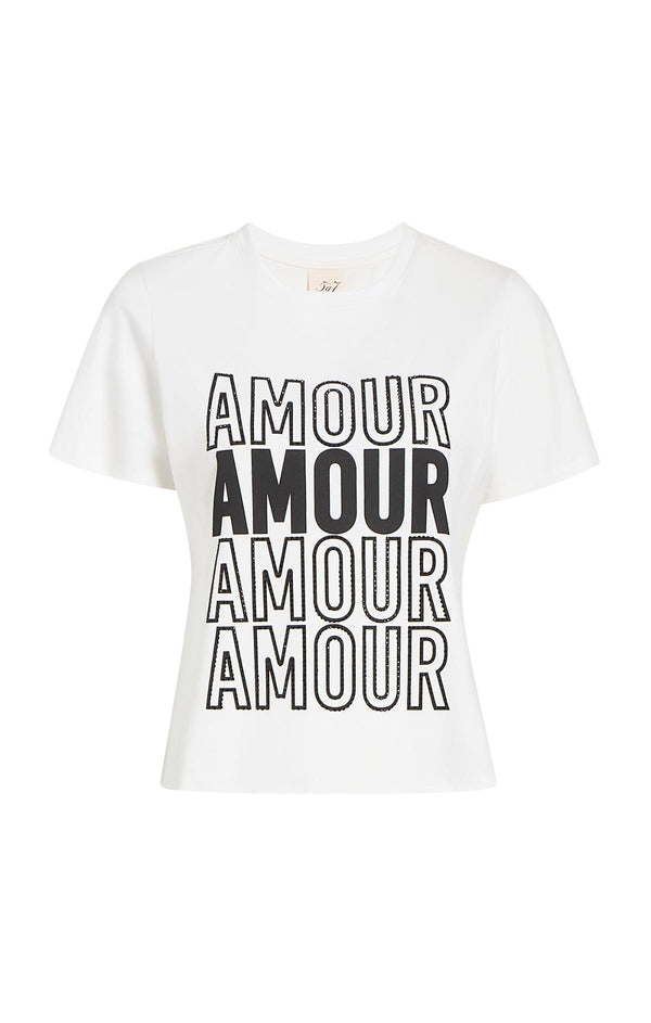 sept cinq Embellished Amour Tee Knit Top