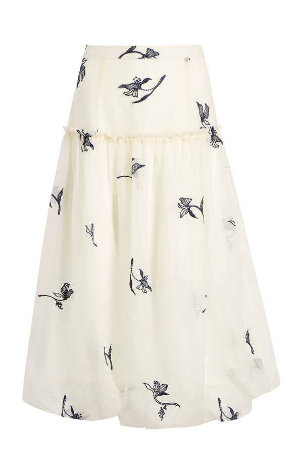 sept cinq Embroidered Ellah Skirt Skirt
