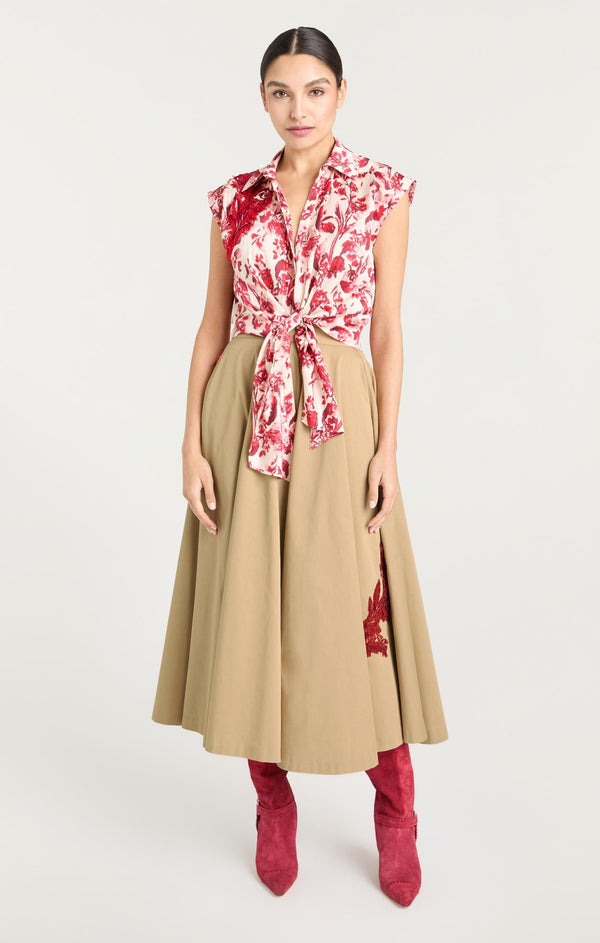 Sept Cinq Floral Embellished Rizzo Skirt Skirt