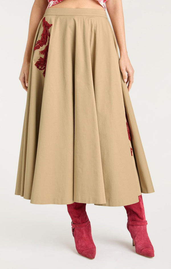 Sept Cinq Floral Embellished Rizzo Skirt Skirt