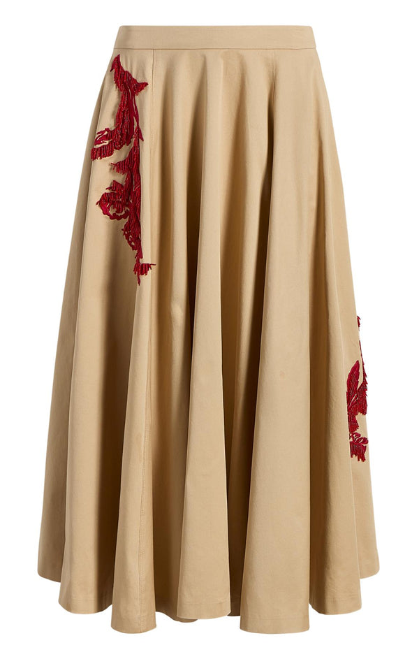 sept cinq Floral Embellished Rizzo Skirt Skirt