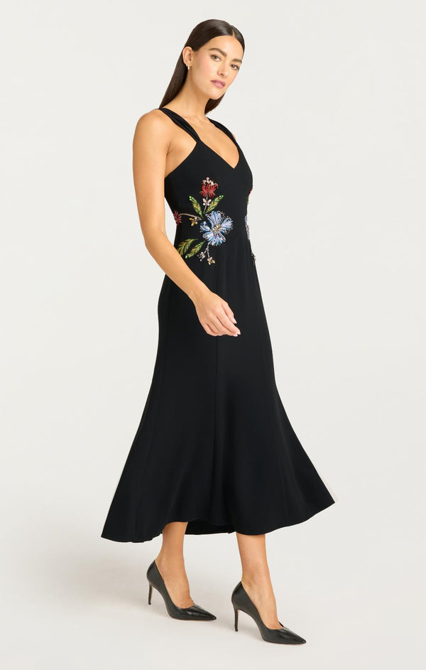 Sept Cinq Floral Mixed Media Andre Dress Dress