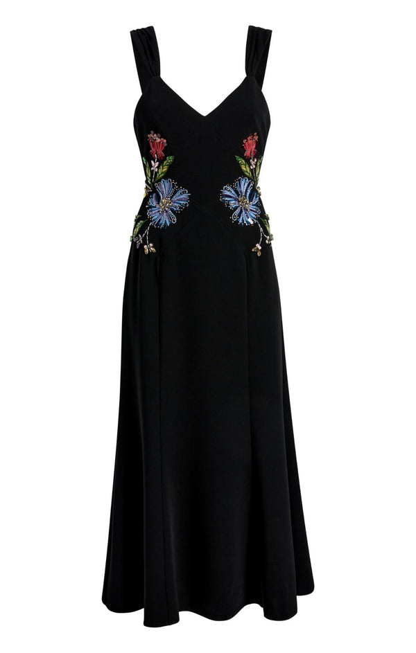 sept cinq Floral Mixed Media Andre Dress Dress