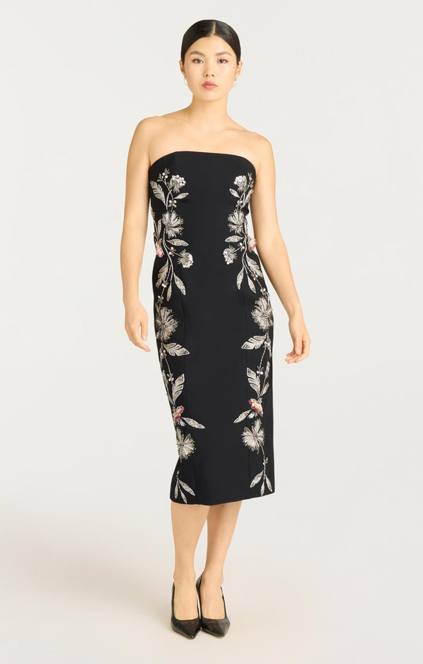 Sept Cinq Floral Mixed Media Niles Dress Dress