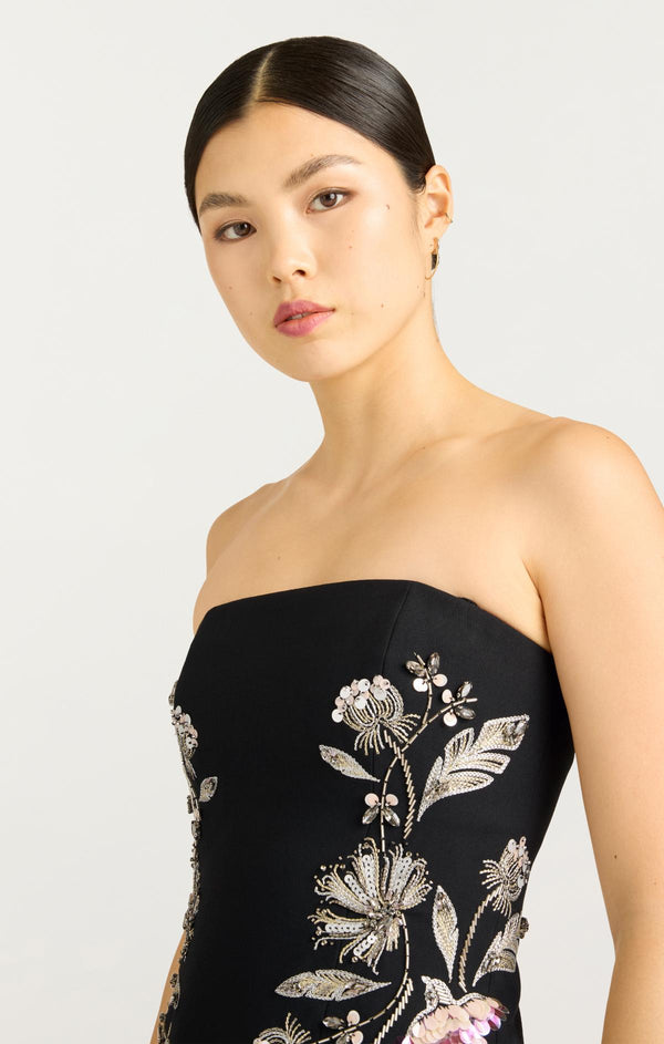 Sept Cinq Floral Mixed Media Niles Dress Dress