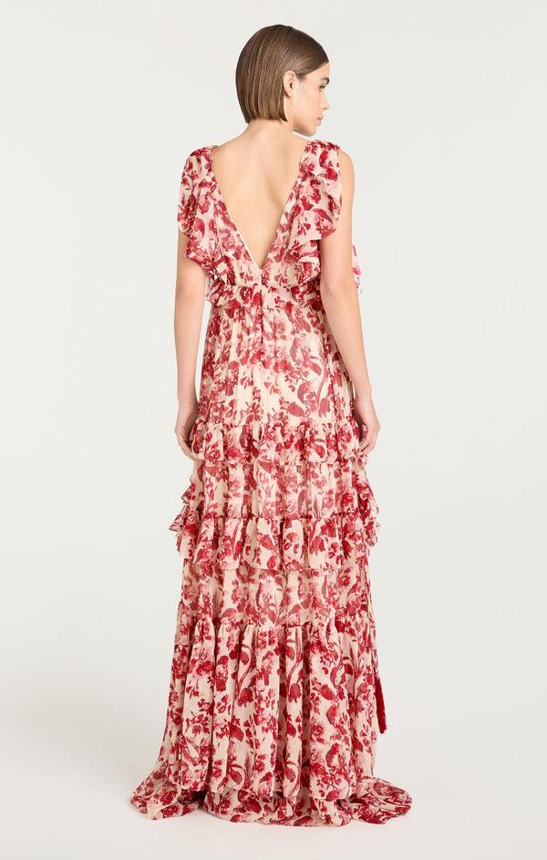 Sept Cinq Floral Ribbons Omelia Gown Dress