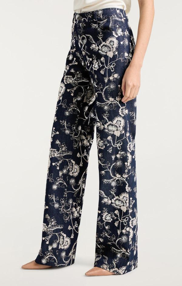 Sept Cinq Garden Embroidered Nolita Jeans Pants