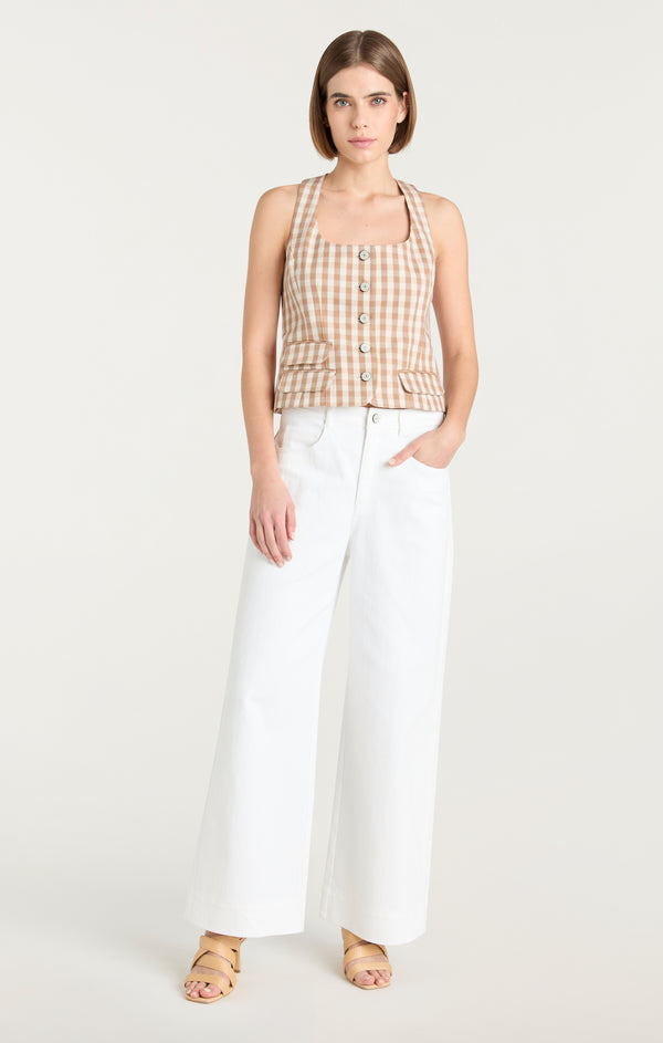 Sept Cinq Gingham Lovina Jean Top Woven Tops