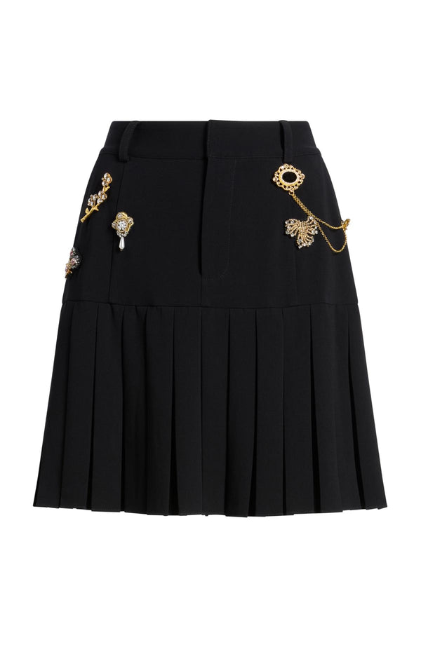 sept cinq Gold Brooches Mini Bane Skirt Skirt