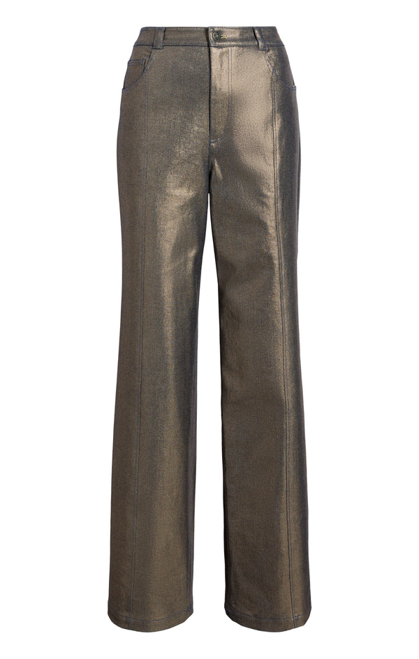 sept cinq Gold Coated Francine Jeans Pants