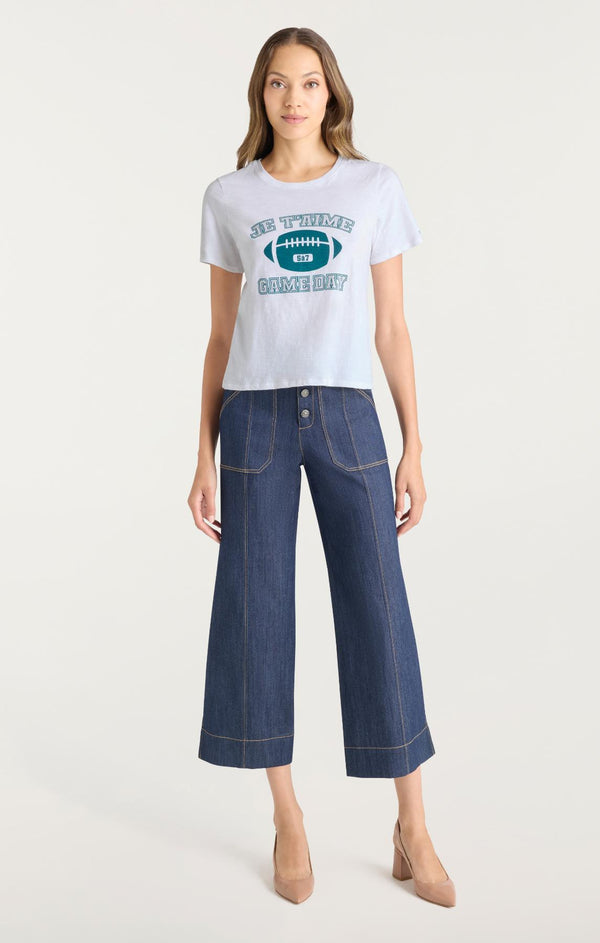 Sept Cinq Heat Set Game Day Shrunken Tee Knit Top