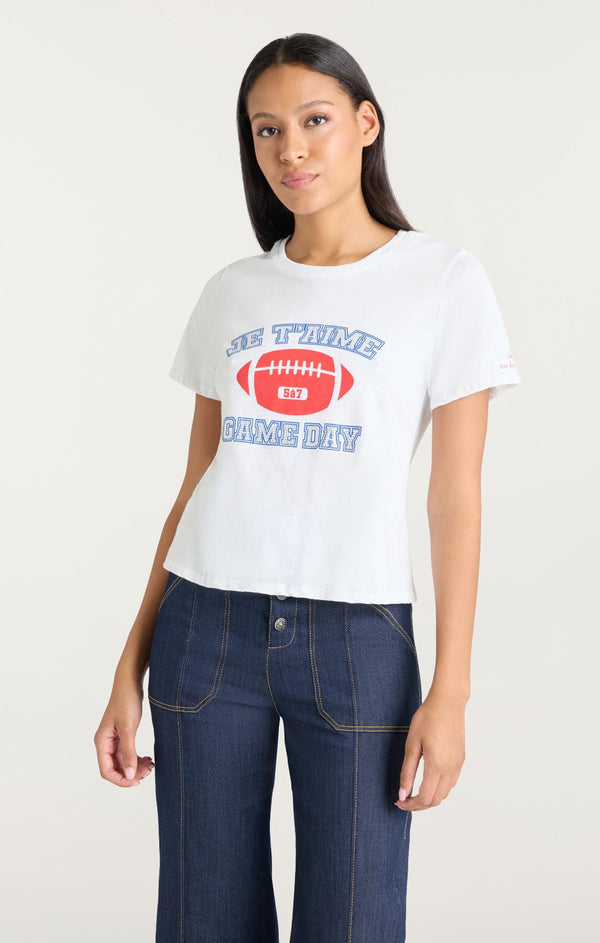 Sept Cinq Heat Set Game Day Shrunken Tee Knit Top