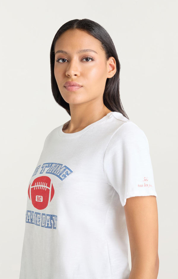 Sept Cinq Heat Set Game Day Shrunken Tee Knit Top