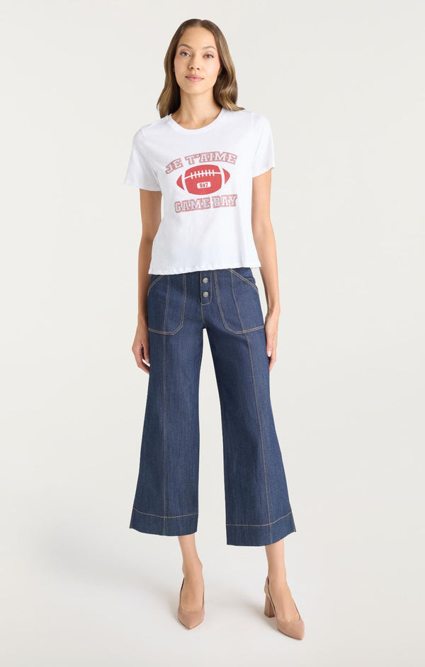 Sept Cinq Heat Set Game Day Shrunken Tee Knit Top