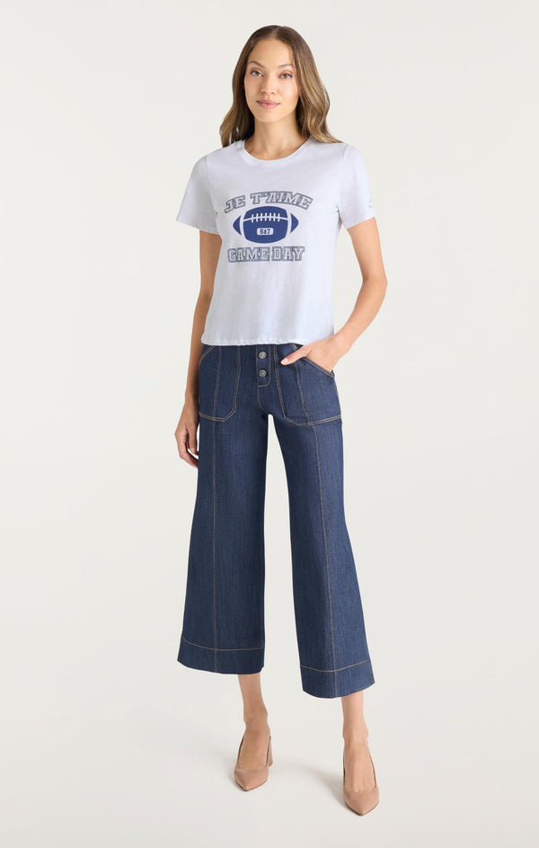 Sept Cinq Heat Set Game Day Shrunken Tee Knit Top