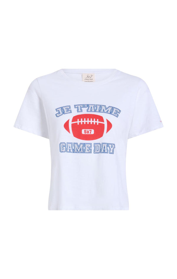 sept cinq Heat Set Game Day Shrunken Tee Knit Top