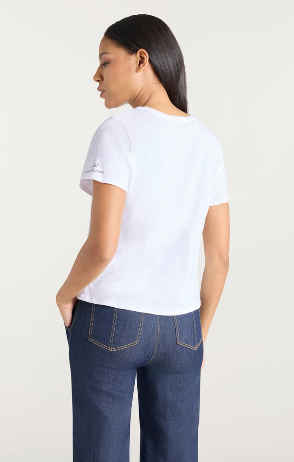 Sept Cinq Heat Set Game Day Shrunken Tee Knit Top