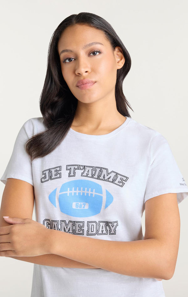 Sept Cinq Heat Set Game Day Shrunken Tee Knit Top