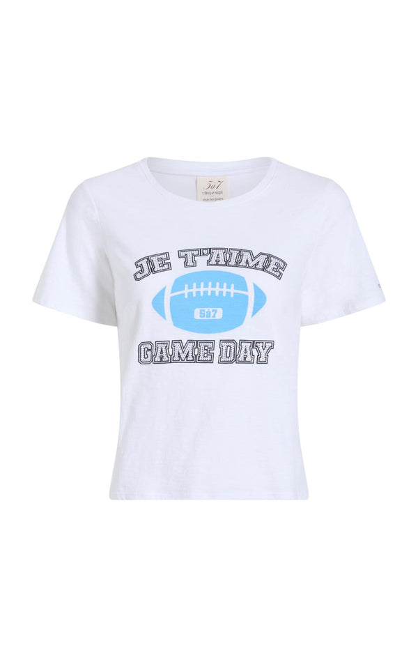 sept cinq Heat Set Game Day Shrunken Tee Knit Top