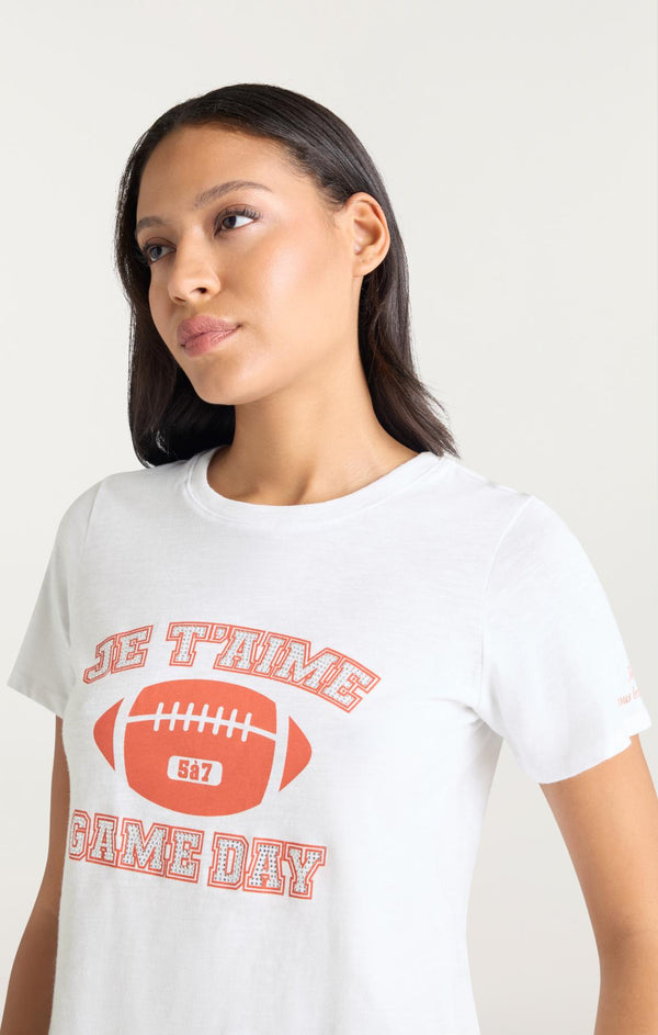 Sept Cinq Heat Set Game Day Shrunken Tee Knit Top