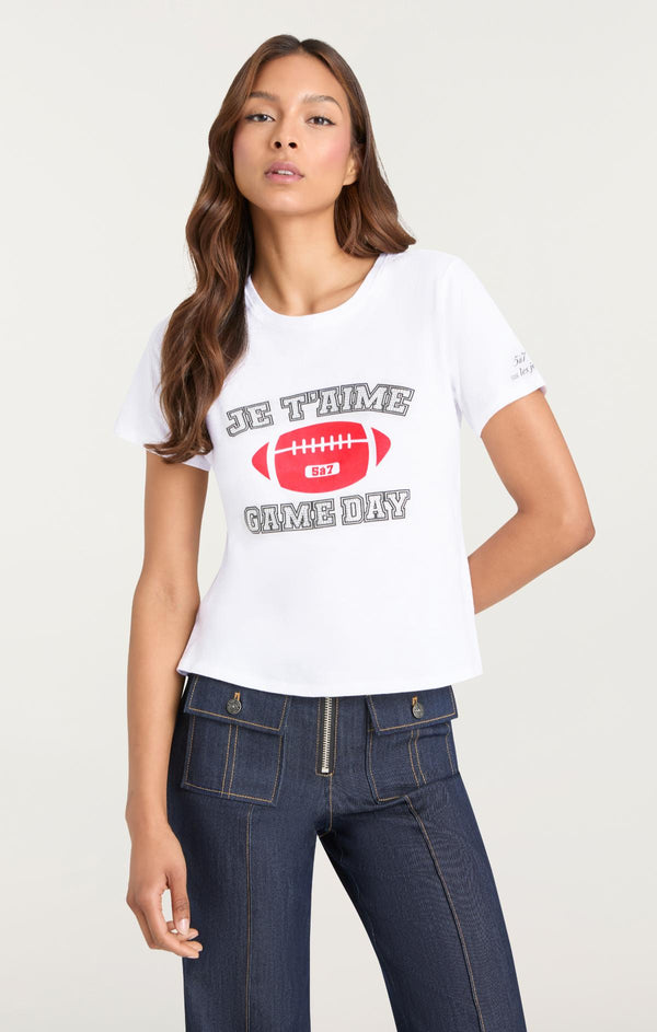 Sept Cinq Heat Set Game Day Shrunken Tee Knit Top