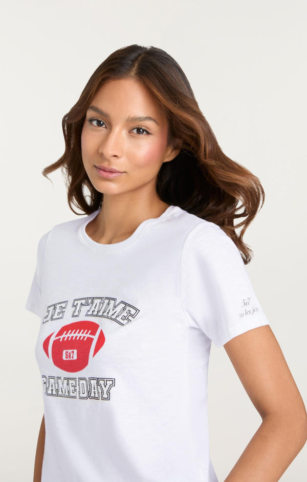 Sept Cinq Heat Set Game Day Shrunken Tee Knit Top