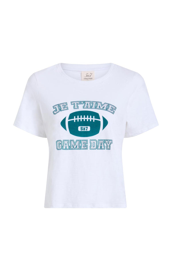 sept cinq Heat Set Game Day Shrunken Tee Knit Top