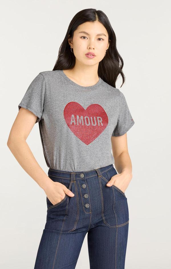 Sept Cinq Heatset Amour Heart Tee Knit Top