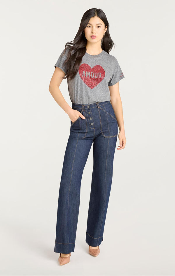 Sept Cinq Heatset Amour Heart Tee Knit Top