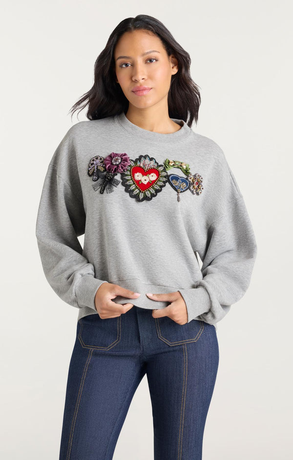 Sept Cinq Heritage Rose Brandy Pullover Knit Top