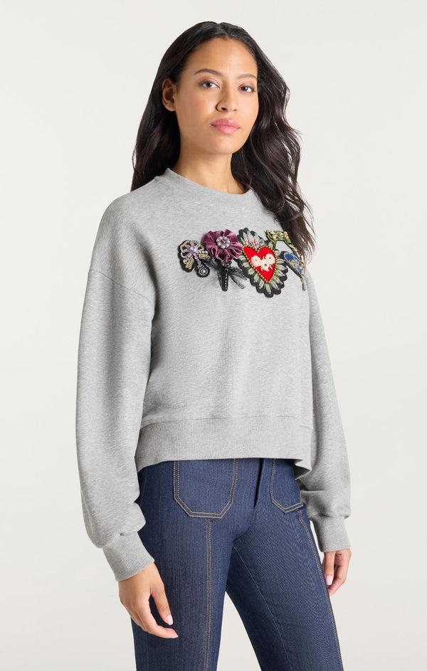 Sept Cinq Heritage Rose Brandy Pullover Knit Top