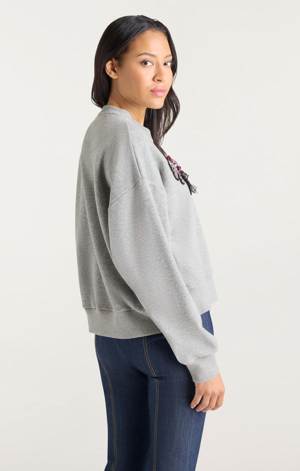 Sept Cinq Heritage Rose Brandy Pullover Knit Top