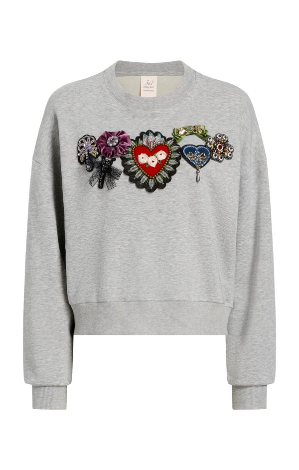 sept cinq Heritage Rose Brandy Pullover Knit Top