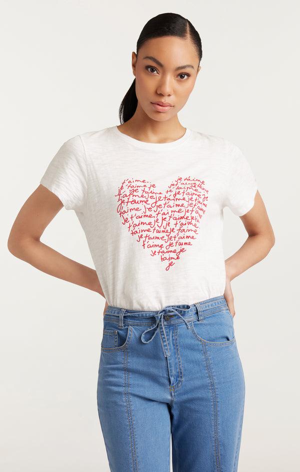 Sept Cinq Je T'aime Heart Tee Tees