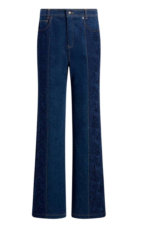 sept cinq Lace Combo Francine Jeans Pants