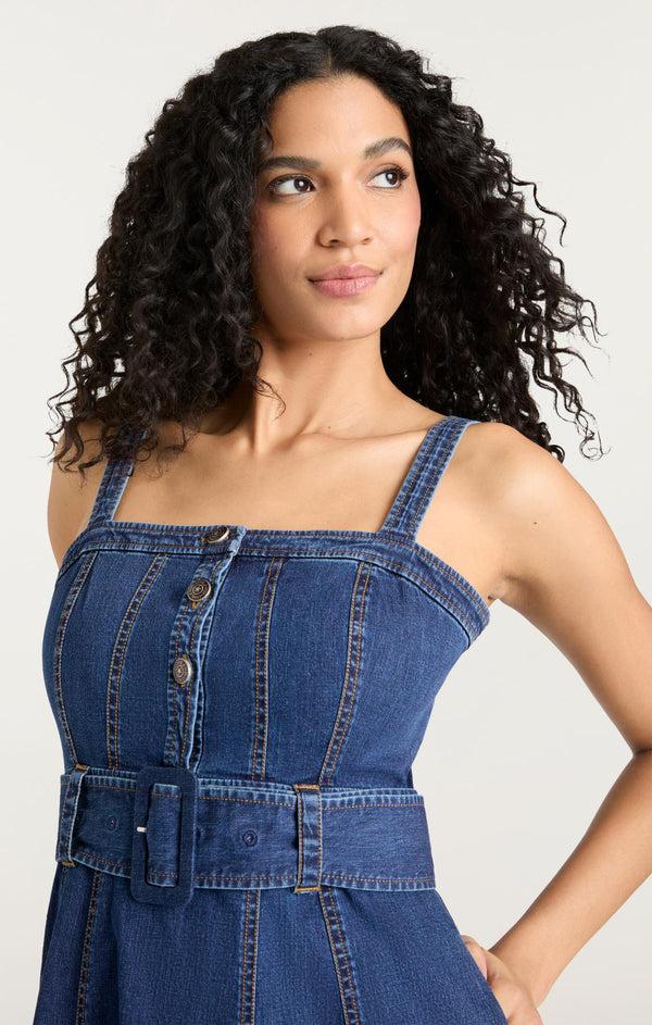 Sept Cinq Larsa Jean Dress Dress