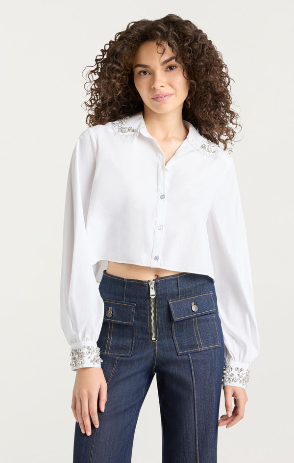 Sept Cinq Layered Gemstone Selina Top Woven Tops