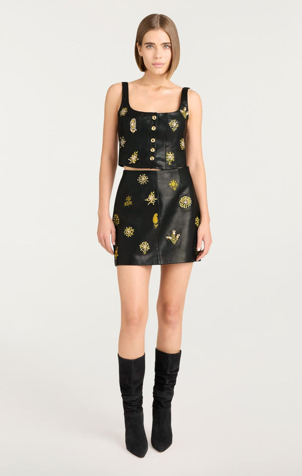 Sept Cinq Leila Leather Doris Skirt Skirt