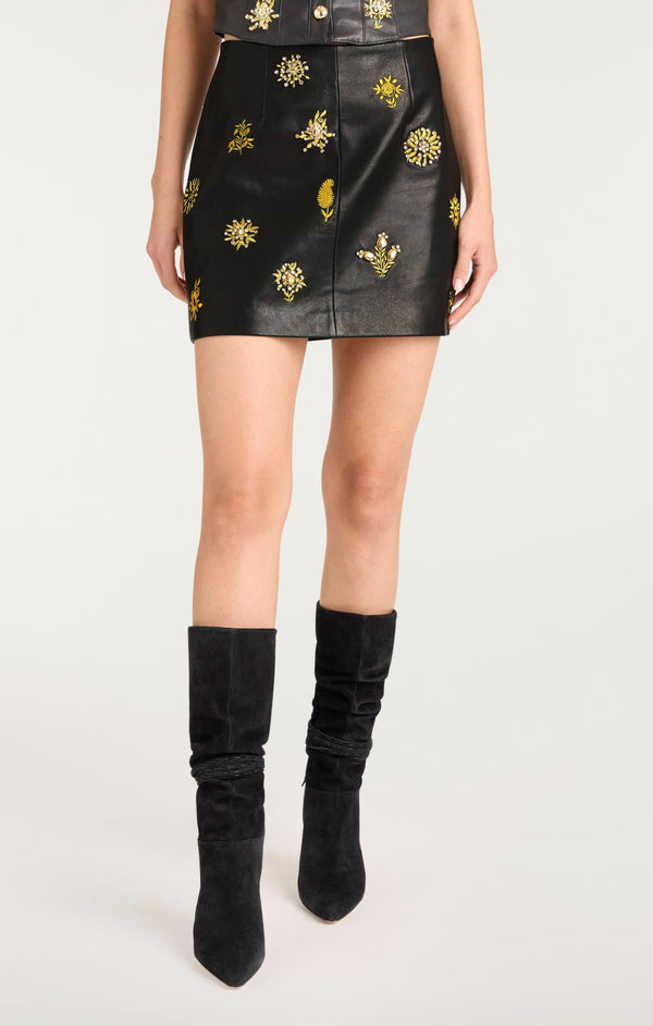 Sept Cinq Leila Leather Doris Skirt Skirt