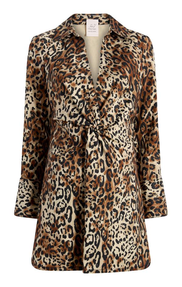 Sept Cinq Leopard Mckenna Jean Dress Dress