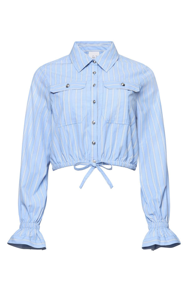 sept cinq Lili Stripe Prezley Top Woven Tops