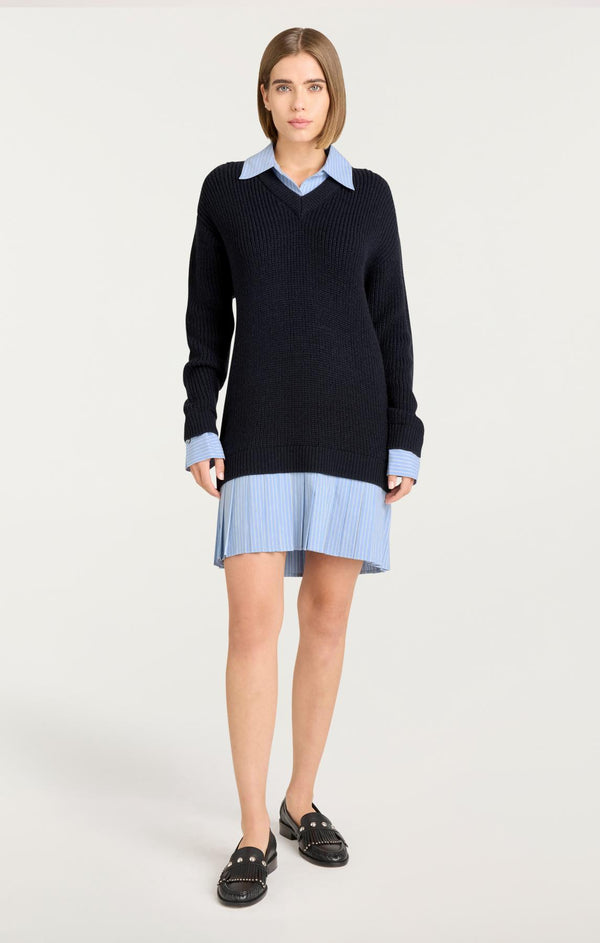 Sept Cinq Loreli Combo Dress Sweater Knits