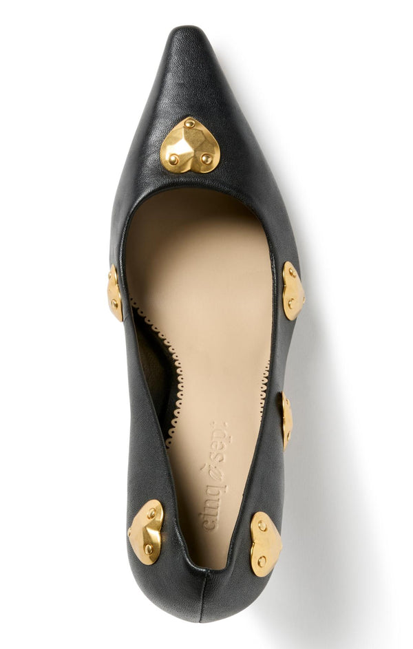Sept Cinq Luna Metal Hearts Pump Heel