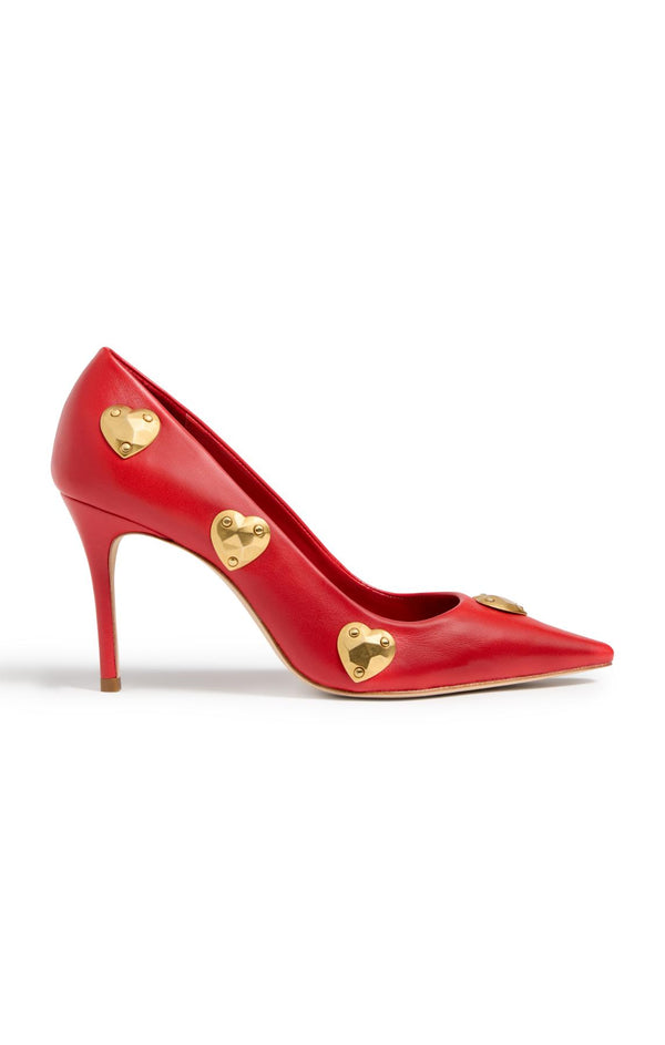 sept cinq Luna Metal Hearts Pump Heel