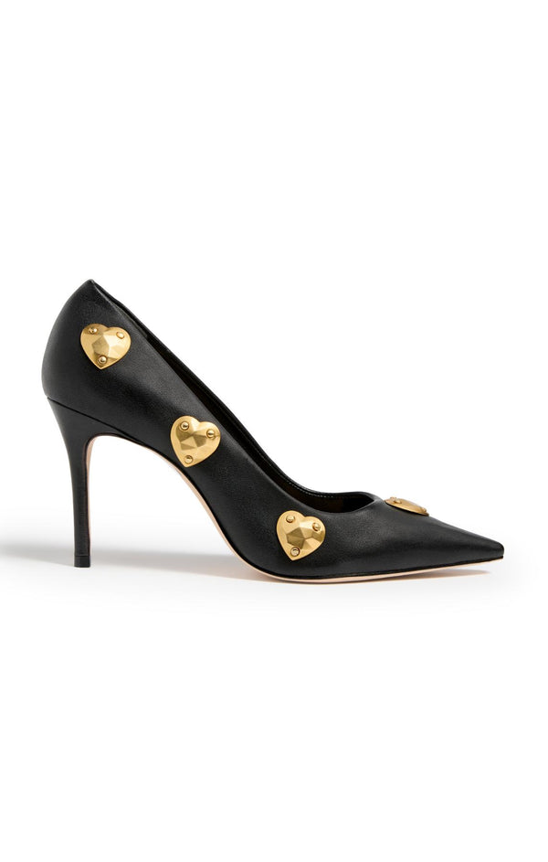 sept cinq Luna Metal Hearts Pump Heel