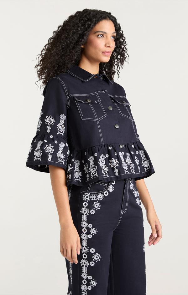 Sept Cinq Mazie Eyelet Mandie Jacket Jacket