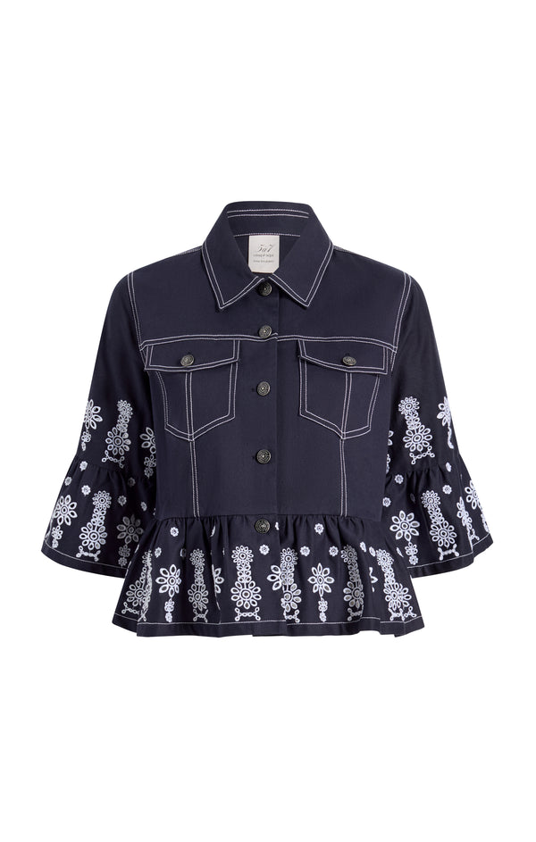 sept cinq Mazie Eyelet Mandie Jacket Jacket