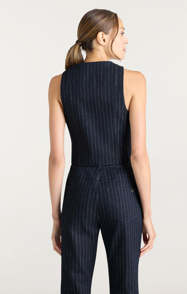 Sept Cinq Metallic Pinstripe Anderson Vest Vest
